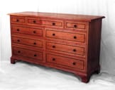 traditional nine drawer bureau