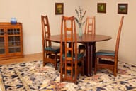 catlin expandable dining table and ladderback chairs